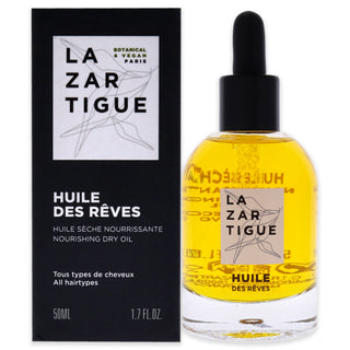 Lazartigue Huile Des Rêves - Nourishing Dry Hair Oil - Intense Shine Without Oily Finish - 1.7 Oz