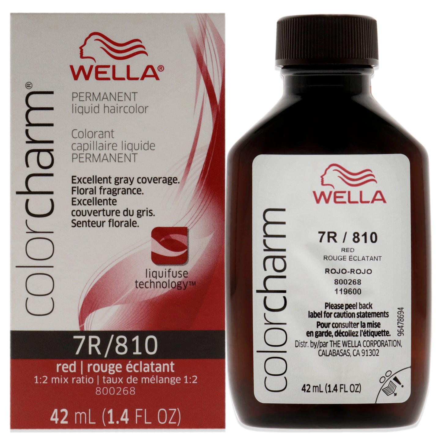 Color Charm Permanent Liquid Hair Color - 810 7R Red Red Intensifier