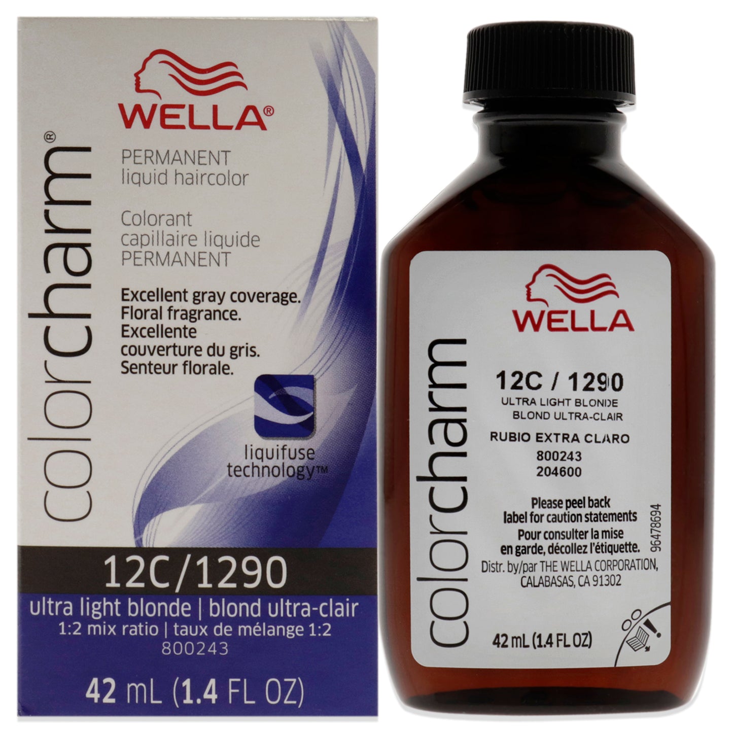 Color Charm Permanent Liquid Hair Color - 1290 12C Ultra Light Blonde