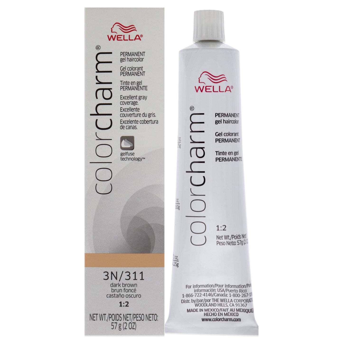 Color Charm Permanent Hair Color Gel - 311 3N Dark Brown