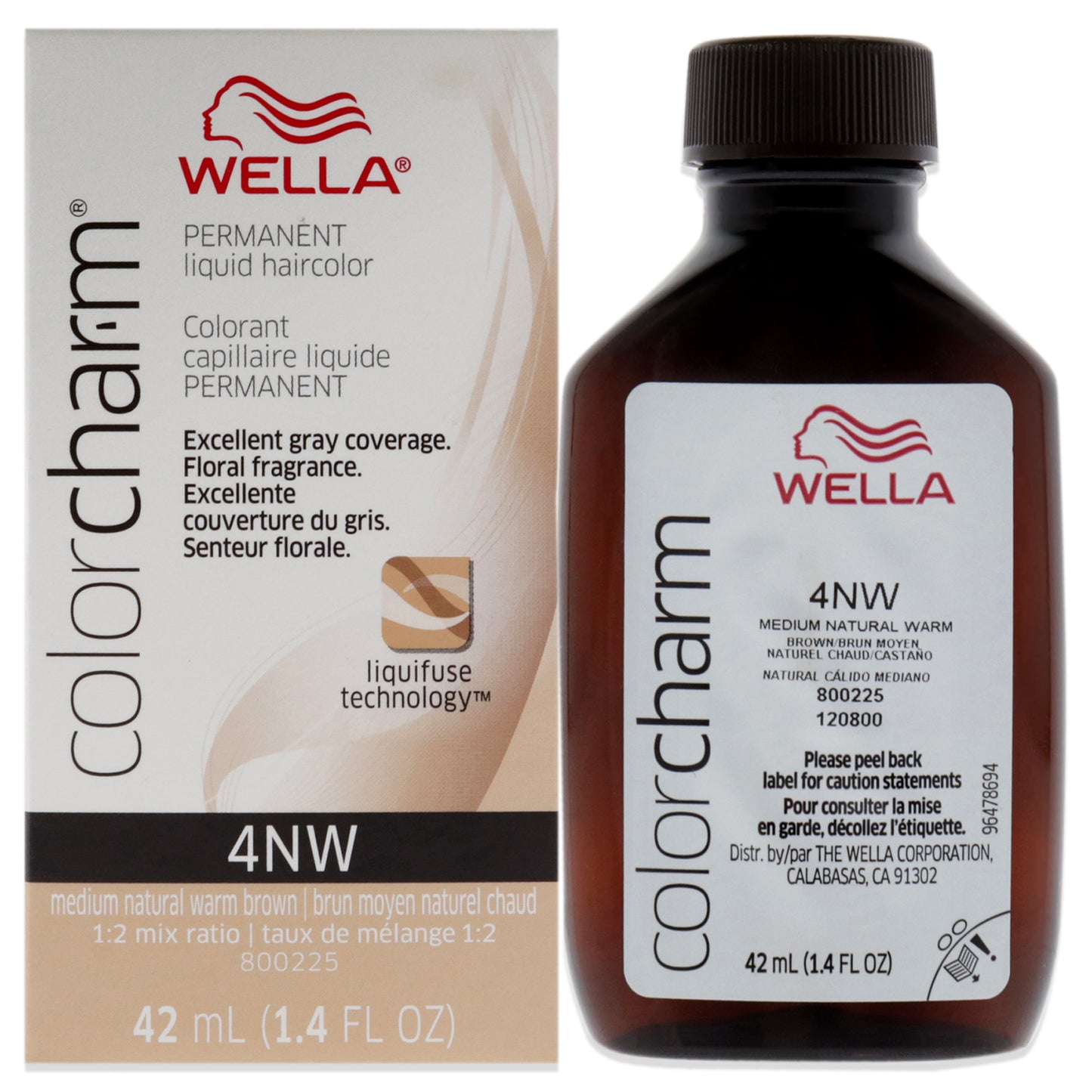 Color Charm Permanent Liquid Hair Color - 4NW Medium Natural Warm Blonde