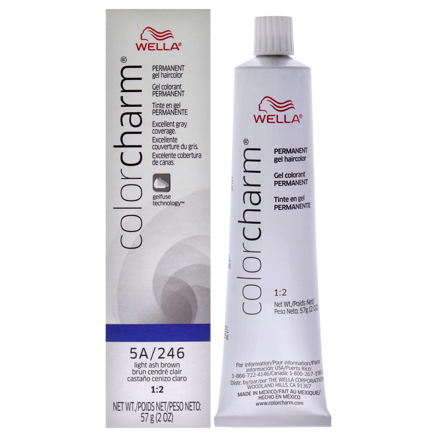 Color Charm Permanent Hair Color Gel - 246 Light Ash Brown