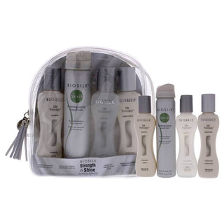 Biosilk Strength And Shine Kit - Provides Rare Shine - Revitalizes Hair For Soft Results - 4 Pc