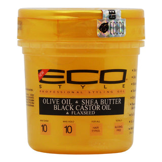 Eco Style Gel - Olive Oil and Shea Butter Black Castor Oil and Flaxseed by Ecoco for Unisex-8 oz Gel