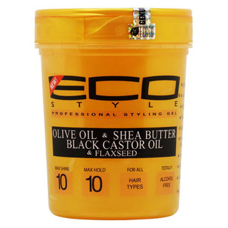 Eco Style Gel - Olive Oil and Shea Butter Black Castor Oil and Flaxseed by Ecoco for Unisex-32oz Gel