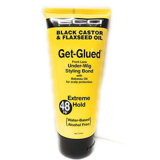 Eco Style Get Glued Front lace Under-WigStylingBon-BlackCastor and FlaxseedOil byEcoco - 6oz Gel