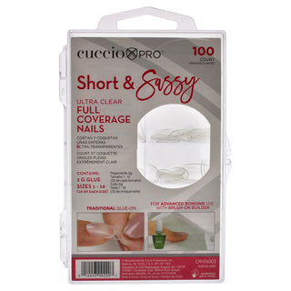Cuccio Pro Short And Sassy Full Coverage Nail Tips - Ultra Clear - 100 Count