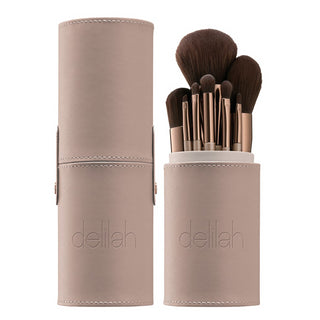 delilah Brush Collection, 8 Brushes - Vegan - Ultra-Soft Taklon Fibres For Better Performance - 8 Pc