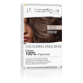 Lazartigue Colouring Emulsion - Permanent - Sun Resistant - No Ammonia - Light Ash Chestnut - 2 Pc
