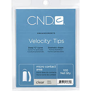 CND Velocity Tips - Deep C Curve - Storage Case For Nail Art Salon And Home Diy - Clear - 100-Tray
