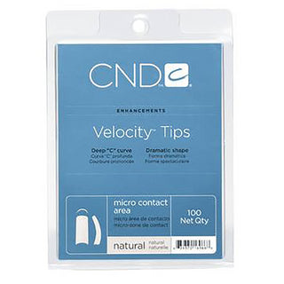 CND Velocity Tips - Deep C Curve - Storage Case For Nail Art Salon And Home Diy - 100-Tray