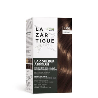 Lazartigue La Couleur Absolue Permanent Hair Color - No Ammonia - 4.00 Chestnut - 4 Pc Kit