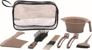 Marianna Hair Color Kit - Hair Dye Tools - Ideal For All Hair Types - Rubber Handles - Beige - 7 Pc