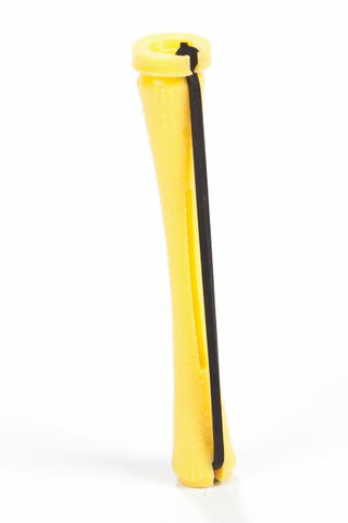 Marianna Concave Perm Rods - Non-Slip Injection Rod - Fast Hair Wrap - Yellow - Short - 12 Pk