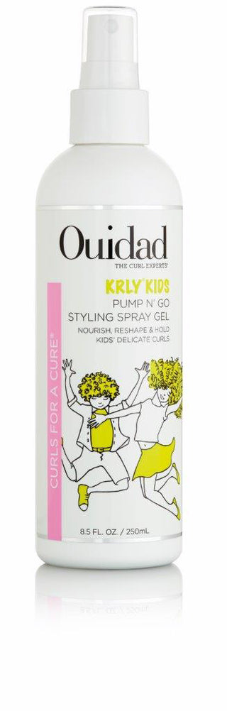 Ouidad KRLY Kids Pump And Go Spray Gel - Non-Sticky Formula - Nourishes, Reshapes Hair - 8.5 Oz