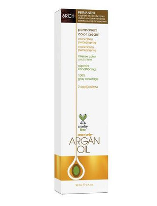 One 'N Only Argan Oil Permanent Color Cream - 6RCH Raspberry Chocolate Brown - 3 Oz