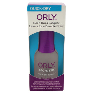 ORLY Sec 'N Dry - Fast Drying Top Coat - Long Lasting Protection - Improves Weartime - 0.6 Fl Oz