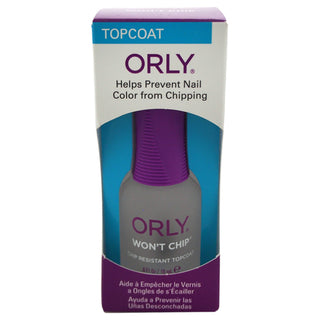 ORLY Won't Chip - Protective Polymer Top Coat - Long Lasting Shine - Improves Weartime - 0.6 Fl Oz