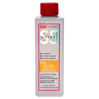 Ionic Shine Shades Liquid Hair Color - 7CG Dark Copper Golden Blonde by CHI - 3 oz Hair Color