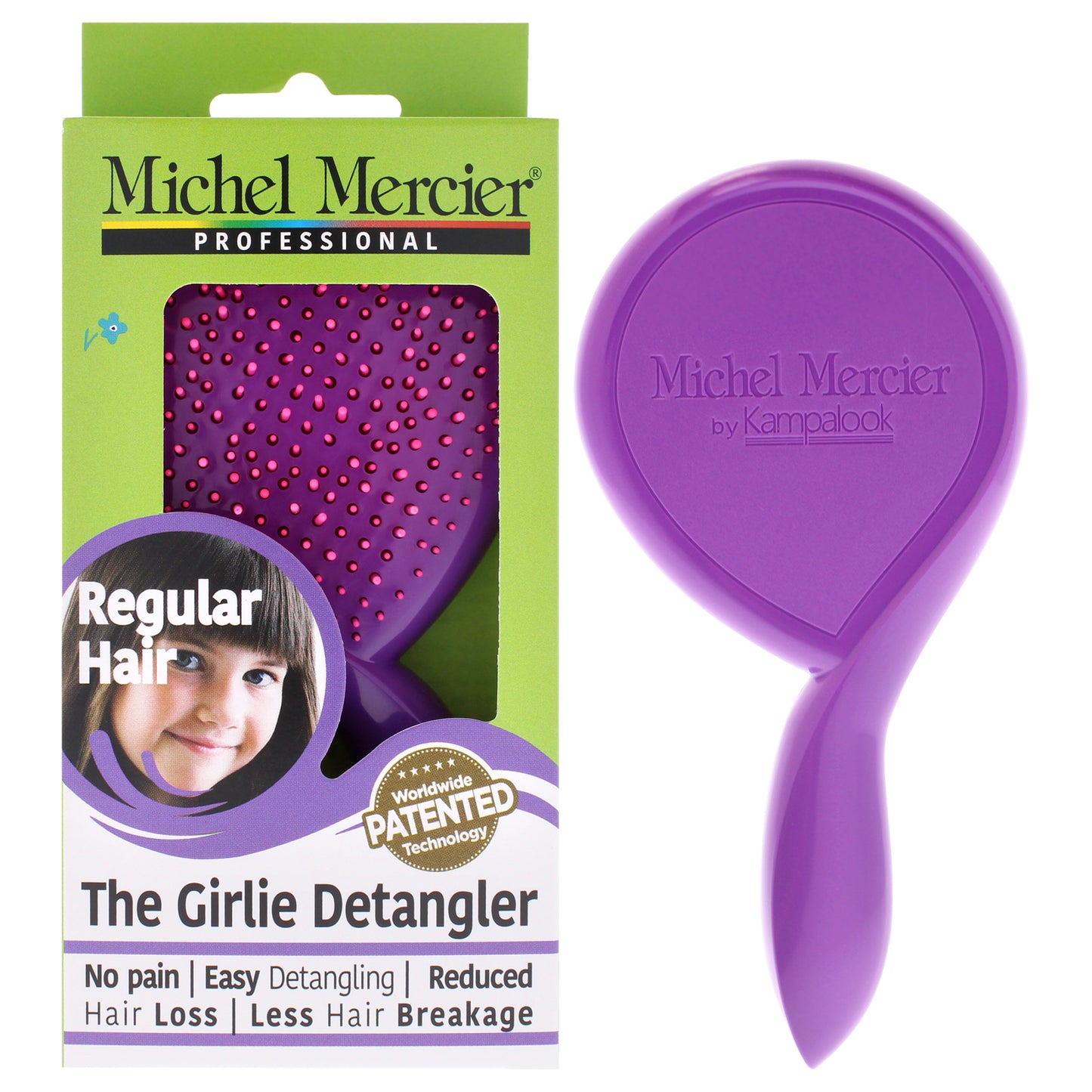The Girlie Detangler Brush Regular Hair - Pink-Purple