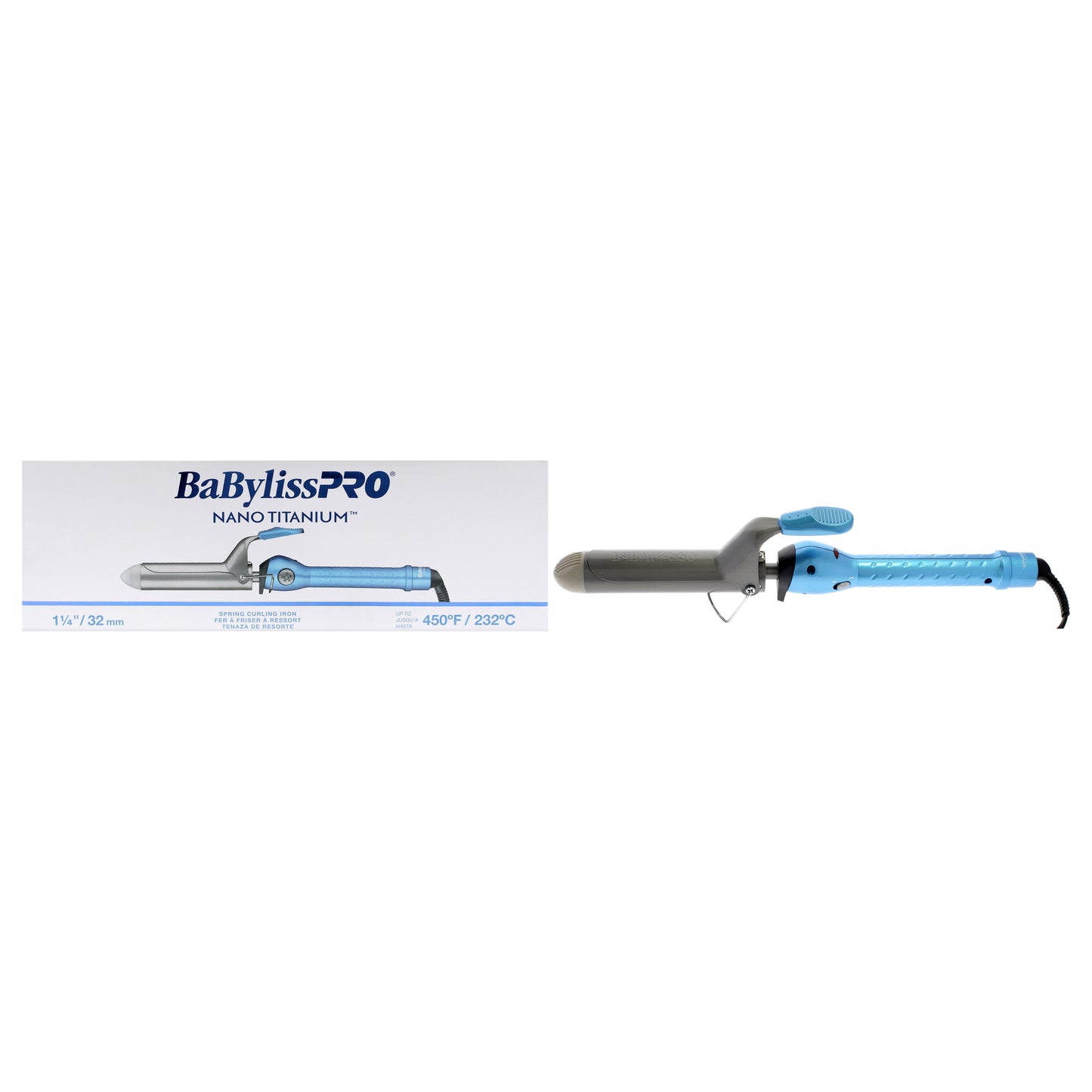 Nano Titanium Spring Curling Iron - BNT125S - Grey-Blue