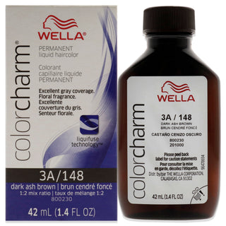 Color Charm Permanent Liquid Hair Color - 148 3A Dark Ash Brown