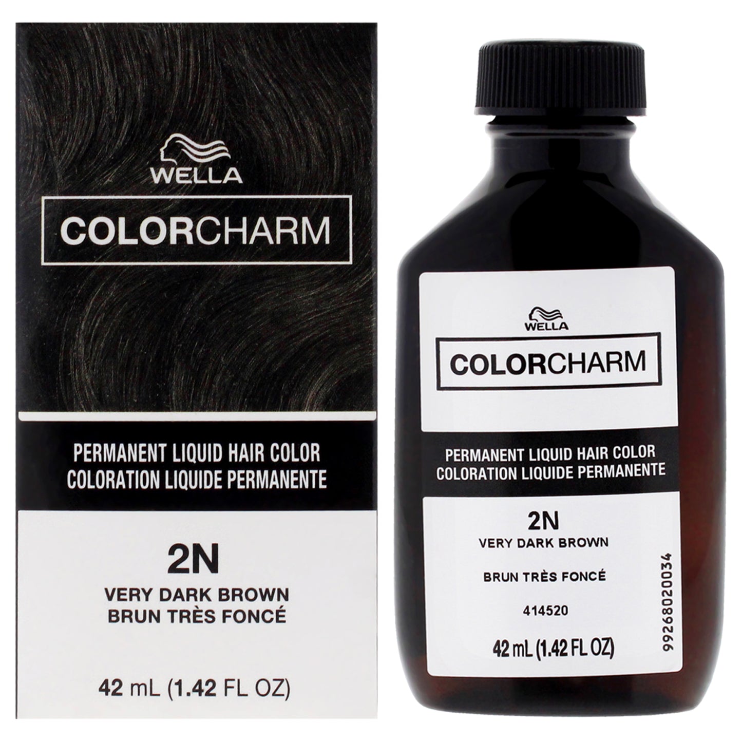 Color Charm Permanent Liquid Hair Color - 2N Very Dark Brown