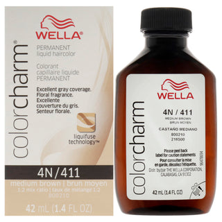 Color Charm Permanent Liquid Hair Color - 411 4N Medium Brown