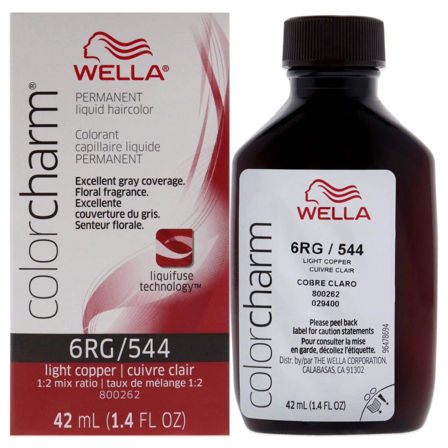 Color Charm Permanent Liquid Hair Color - 544 6RG Light Copper