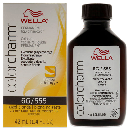 Color Charm Permanent Liquid Hair Color - 555 6G Hazel Blonde