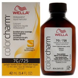 Color Charm Permanent Liquid Hair Color - 725 7G Sunlight Blonde Brown