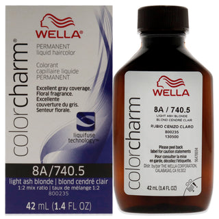 Color Charm Permanent Liquid Hair Color - 740.5 8A Light Ash Blonde