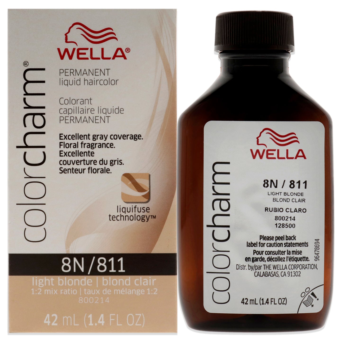 Color Charm Permanent Liquid Hair Color - 811 8N Light Blonde