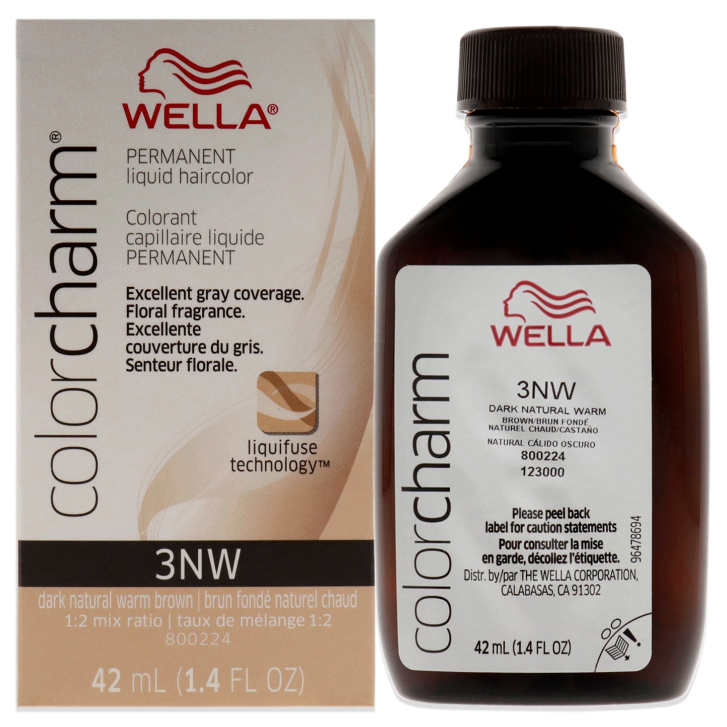 Color Charm Permanent Liquid Hair Color - 3NW Dark Natural Warm Brown