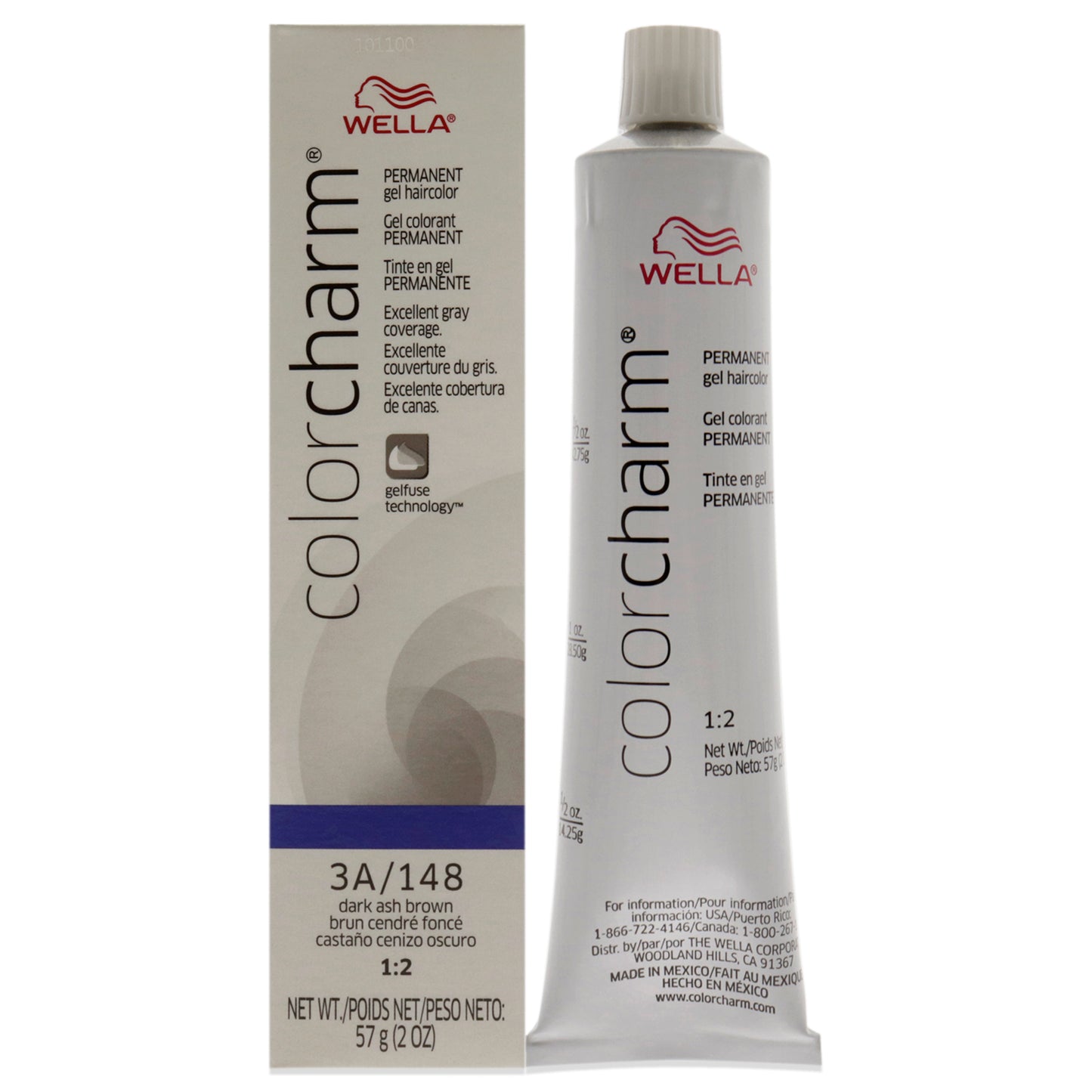 Color Charm Permanent Hair Color Gel - 148 3A Dark Ash Brown