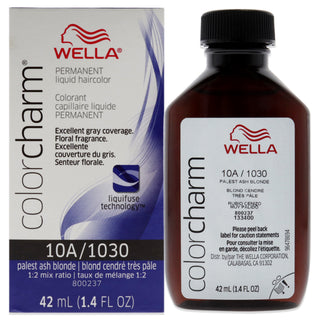 Color Charm Permanent Liquid Hair Color - 1030 10A Palest Ash Blonde