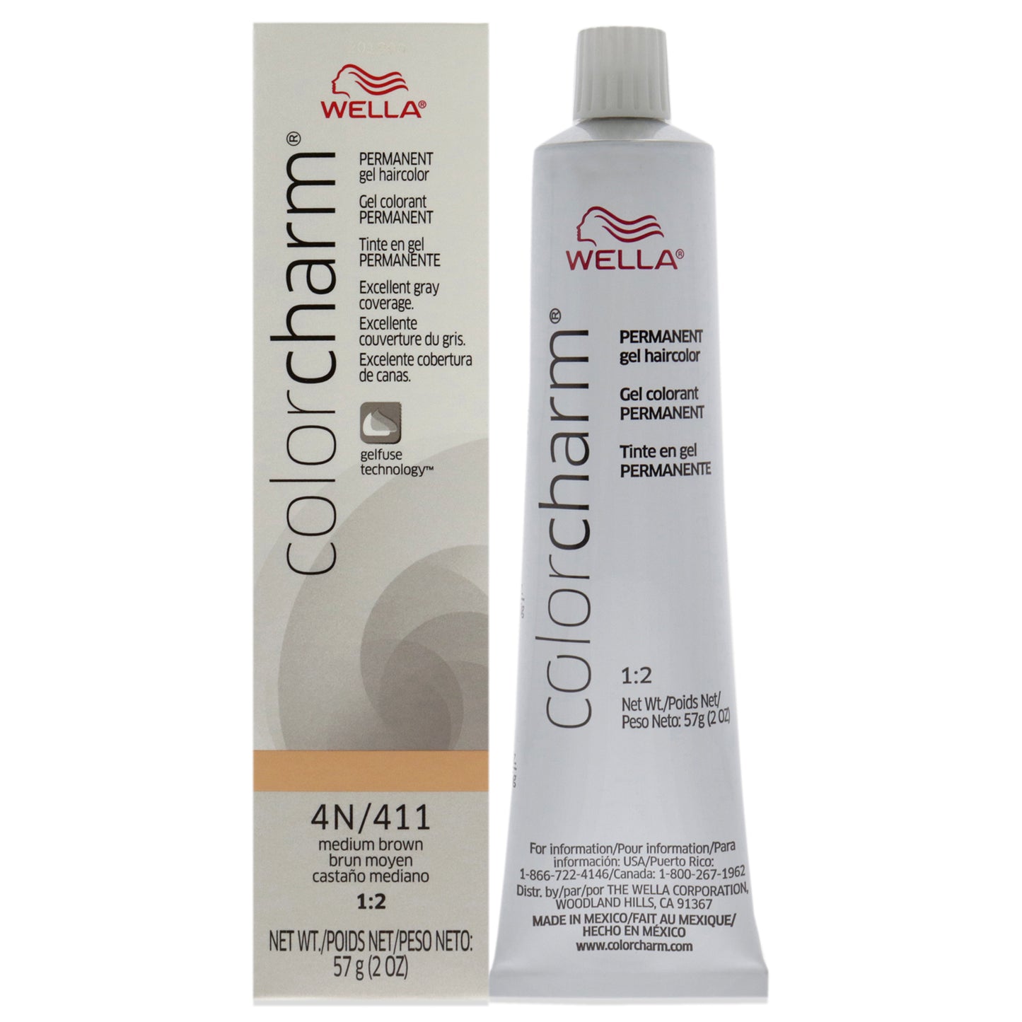 Color Charm Permanent Hair Color Gel - 4N 411 Medium Brown