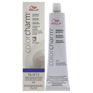 Color Charm Permanent Hair Color Gel - 7A 672 Medium Smokey Ash Blonde