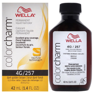Color Charm Permanent Liquid Hair Color - 4G 257 Dark Golden Brown