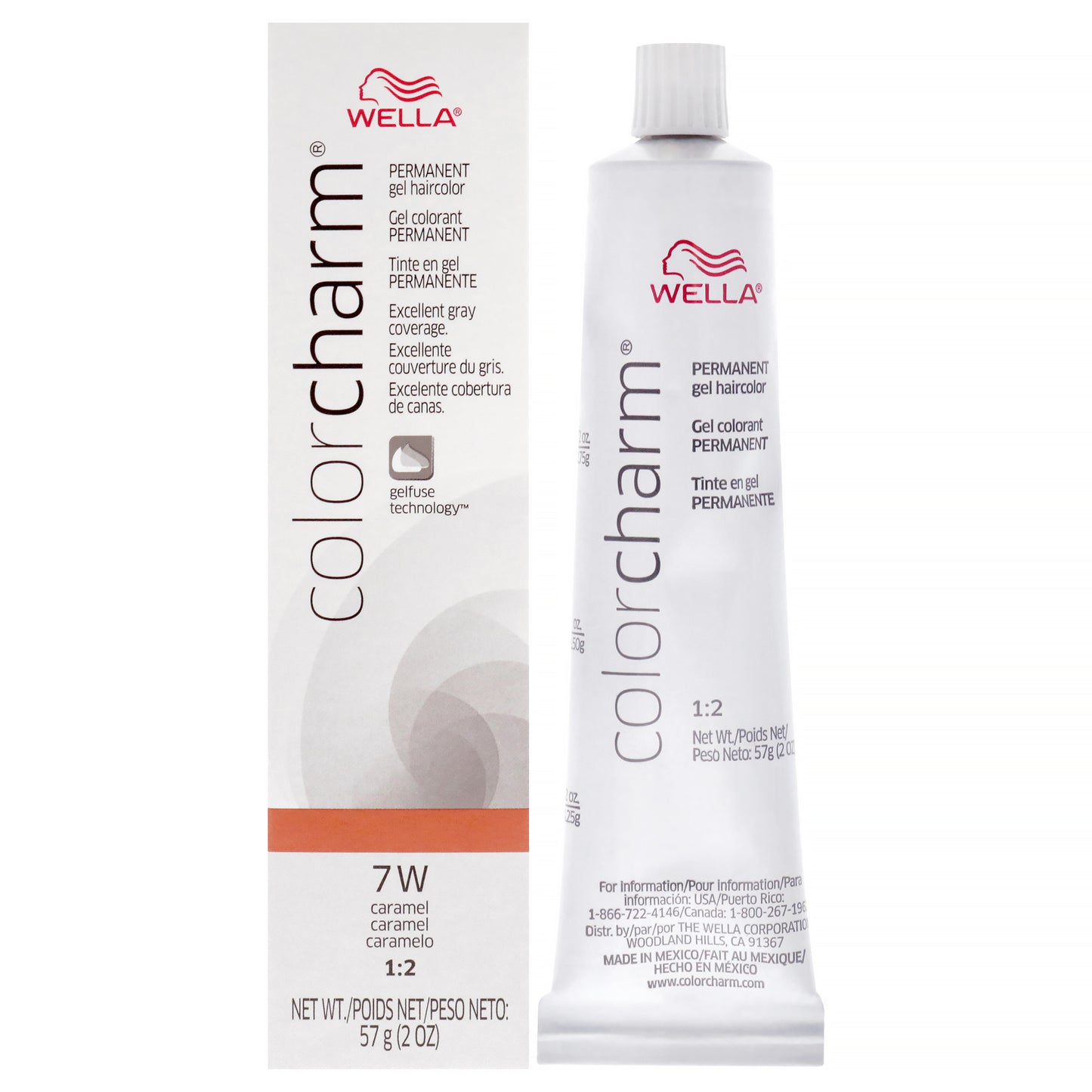 Color Charm Permanent Hair Color Gel - 7W Caramel