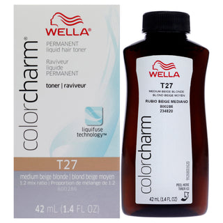 Color Charm Permanent Liquid Toner - T27 Medium Beige Blonde