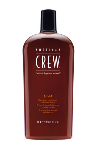 American Crew 3-In-1 Shampoo Conditioner And Body Wash - Stimulate Your Hair And Scalp - 33.8 Fl Oz