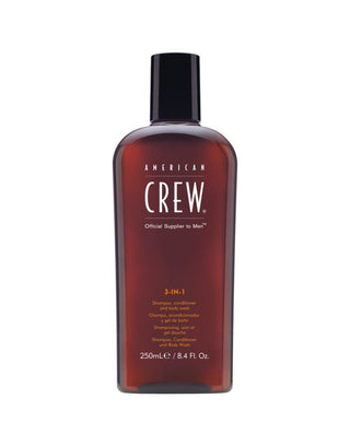American Crew 3-In-1 Shampoo Conditioner And Body Wash - Stimulate Your Hair And Scalp - 8.4 Fl Oz
