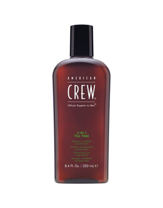 American Crew 3-In-1 Tea Tree, All-In-One Shampoo, Conditioner, And Body Wash - 8.4 Oz
