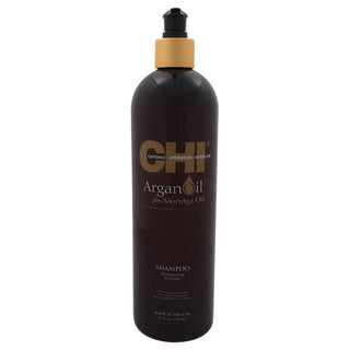 CHI Argan Oil Plus Moringa Oil Shampoo - Rejuvenates, Enhances Strength and Elasticity - 25 Oz