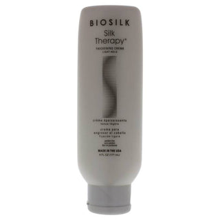 Biosilk Therapy Thickening Creme Light Hold - Support And Control For Thicker, Fuller Hair - 6 Oz