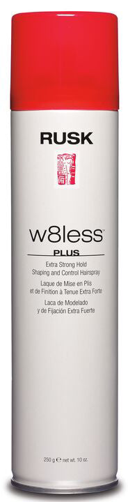 RUSK W8less Plus - Extra Strong Hold Shaping And Control Hairspray - 10 Oz