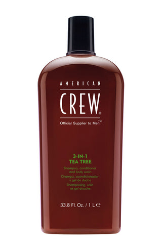 American Crew 3-In-1 Tea Tree, All-In-One Shampoo, Conditioner, And Body Wash - 33.8 Oz