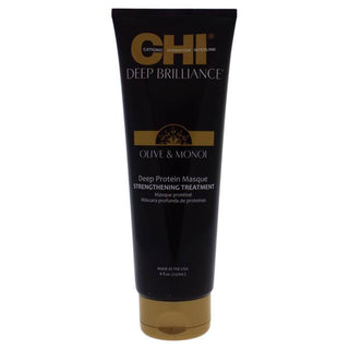 CHI Deep Brilliance Deep Protein Hair Masque Strengthening Treatment - Reconstructs Hair - 8 Oz