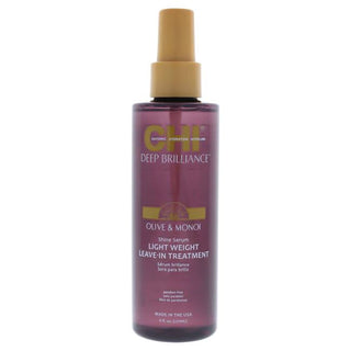 CHI Deep Brilliance Leave-In Shine Lightweight Hair Serum - Superior Smoothness - 6 Oz